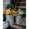Beveled Zinc Flower Pots Set with Metal Handles Indoor Outdoor